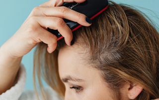 Close up of woman's scalp 